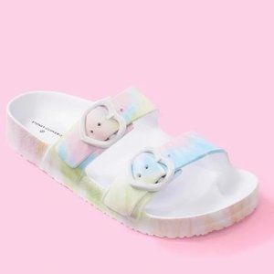NWT Stoney Clover x Target  Tie-Dye Heart Slide Sandals Rainbow size 9